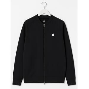 Apple Employee Full Zip Sweatshirt Logo Crew Jacket Black Size Large